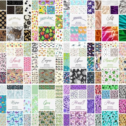 ASENME Scrapbook-Kollektion, 12 Packungen, 120 Designs im A4-Format, 200-Gramm-Papier Papier (Pack 3, 120 Einheiten) von ASENME