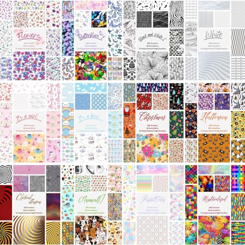 ASENME Scrapbook-Paket, 12 Pakete, 120 Designs in limitierter Auflage Papier (Pack 1, 120 Einheiten) von ASENME