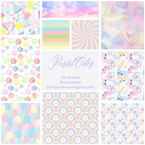 ASENME Scrapbooking-Papier, 200 Gramm, 10 einseitige Designs Papier (Kuchen, 10 Einheiten) von ASENME