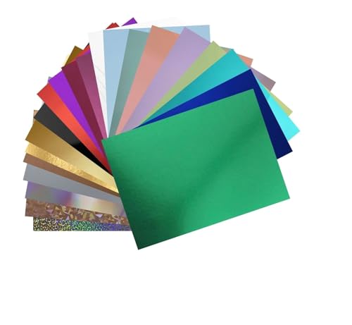 ASENME Spiegeleffektkarton, 250 Gramm - Farbkarton (21 Farben, A3 / 21 Einheiten) von ASENME