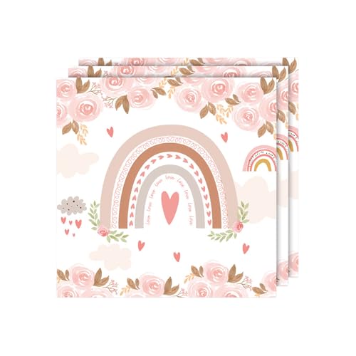 60 Stück 33 x 33 cm Boho Regenbogen Servietten Einwege Blumen Servietten Boho Papierservietten Geburtstag Party Tischdeko Party Servietten für Babyparty Mädchen Kinder 60 Stück 33 x 33 cm Boho Regenbogen Servietten Einwege Blumen Servietten Boho Papierservietten Geburtstag Party Tischdeko Party Servietten für Babyparty Mädchen Kinder von ASFWAGQ