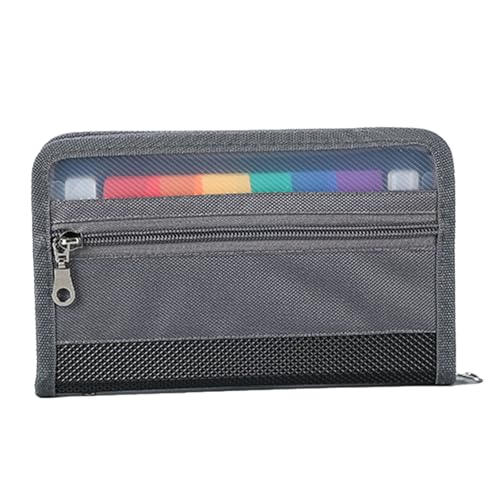 Fächermappe für A5, Fächermappe Datei Organizer mit Reißverschluss, Ordnungsmappe mit 13 Fächern, Dokumentenmappe für Schecks, Rechnungen, Quittungen, Tickets (28x16cm) von ASFWAGQ