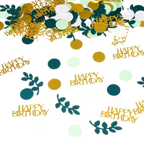 200 Stück Happy Birthday Confetti Geburtstag Goldgrün, Tischdekoration Geburtstag Grün, Happy Birthday Dekoration, Dispersion Dekoration Geburtstag Damen und Männer, Geburtstagsdekoration 200 Stück Happy Birthday Confetti Geburtstag Goldgrün, Tischdekoration Geburtstag Grün, Happy Birthday Dekoration, Dispersion Dekoration Geburtstag Damen und Männer, Geburtstagsdekoration von ASFWAGQ
