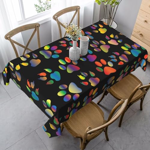 ASFgda Rechteckige, bunte Tischdecke mit Hundepfotenabdruck, knitterfrei, waschbar, für Essen/Party/Buffet/Hochzeit ASFgda Rechteckige, bunte Tischdecke mit Hundepfotenabdruck, knitterfrei, waschbar, für Essen/Party/Buffet/Hochzeit von ASFgda