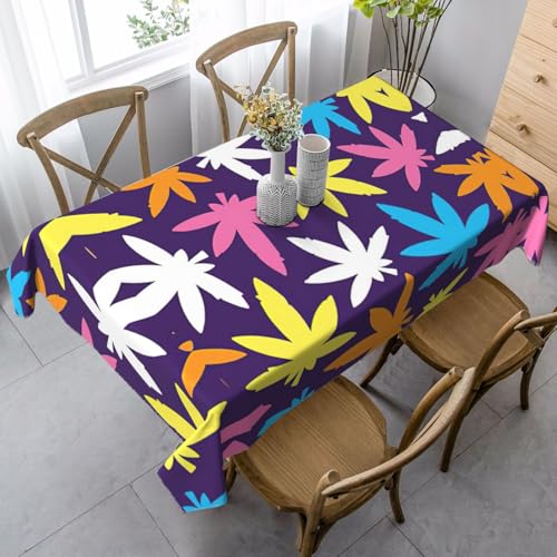 ASFgda Rechteckige, bunte Tischdecke mit Unkrautmuster, 89,9 x 140,9 cm, knitterfrei, waschbar, Tischdecke für Essen/Party/Buffet/Hochzeit ASFgda Rechteckige, bunte Tischdecke mit Unkrautmuster, 89,9 x 140,9 cm, knitterfrei, waschbar, Tischdecke für Essen/Party/Buffet/Hochzeit von ASFgda