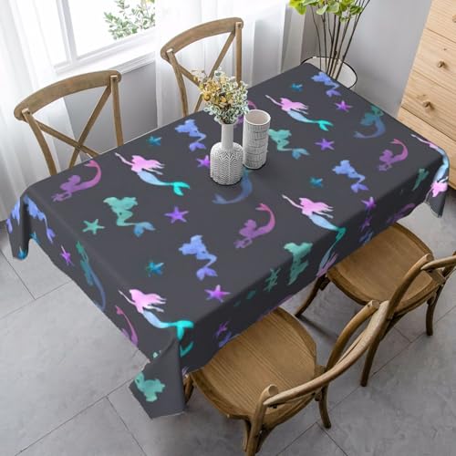 ASFgda Rechteckige, farbige Tischdecke mit schönem Meerjungfrauen-Druck, knitterfrei, waschbar, für Essen/Party/Buffet/Hochzeit ASFgda Rechteckige, farbige Tischdecke mit schönem Meerjungfrauen-Druck, knitterfrei, waschbar, für Essen/Party/Buffet/Hochzeit von ASFgda