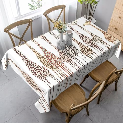 ASFgda Rechteckige, niedliche Tischdecke mit wildem Cartoon-Giraffen-Druck, knitterfrei, waschbar, für Essen/Party/Buffet/Hochzeit ASFgda Rechteckige, niedliche Tischdecke mit wildem Cartoon-Giraffen-Druck, knitterfrei, waschbar, für Essen/Party/Buffet/Hochzeit von ASFgda