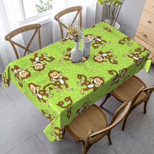 ASFgda Rechteckige Tischdecke, Motiv: cleverer Affe, 89 x 140 cm, knitterfrei, waschbar, Tischdecke für Essen/Party/Buffet/Hochzeit von ASFgda