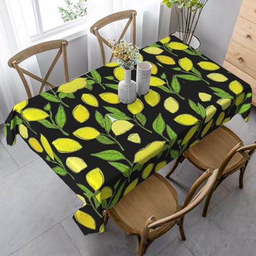 ASFgda Rechteckige Tischdecke, Motiv: frische Zitronen, 89 x 140 cm, knitterfrei, waschbar, Tischdecke für Essen/Party/Buffet/Hochzeit von ASFgda