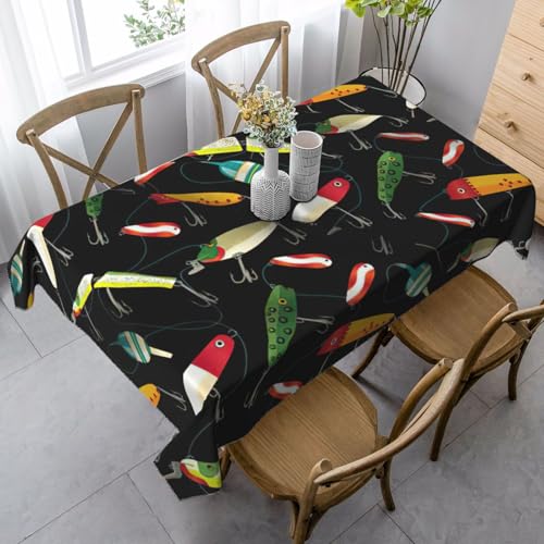 ASFgda Rechteckige Tischdecke mit Fischköderdruck, 89,9 x 140,9 cm, knitterfrei, waschbar, Tischdecke für Essen/Party/Buffet/Hochzeit ASFgda Rechteckige Tischdecke mit Fischköderdruck, 89,9 x 140,9 cm, knitterfrei, waschbar, Tischdecke für Essen/Party/Buffet/Hochzeit von ASFgda