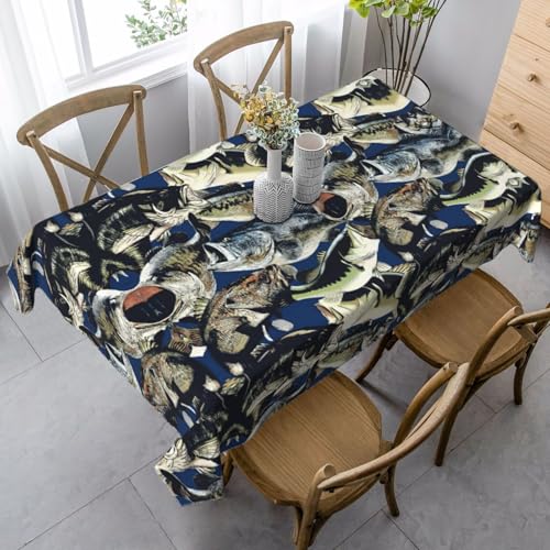 ASFgda Rechteckige Tischdecke mit Fischmuster, 1 Druck, 89 x 140 cm, knitterfrei, waschbar, Tischdecke für Essen/Party/Buffet/Hochzeit von ASFgda