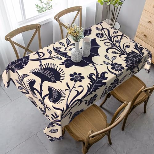 ASFgda Rechteckige Tischdecke mit Fledermausmuster, 89 x 140 cm, knitterfrei, waschbar, Tischdecke für Essen/Party/Buffet/Hochzeit von ASFgda