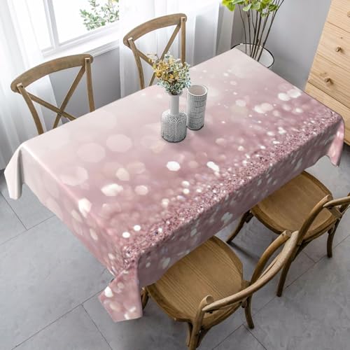 ASFgda Rechteckige Tischdecke mit Glitzer-Druck, 89 x 140 cm, knitterfrei, waschbar, Tischdecke für Essen/Party/Buffet/Hochzeit von ASFgda
