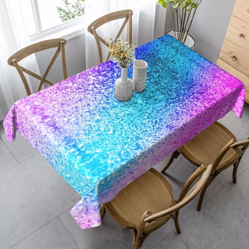 ASFgda Rechteckige Tischdecke mit Glitzer-Paillettenmuster, 89 x 140 cm, knitterfrei, waschbar, Tischdecke für Essen/Party/Buffet/Hochzeit von ASFgda