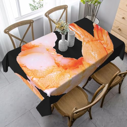 ASFgda Rechteckige Tischdecke mit Glutton-Garnelen-Druck, knitterfrei, waschbar, für Essen/Party/Buffet/Hochzeit ASFgda Rechteckige Tischdecke mit Glutton-Garnelen-Druck, knitterfrei, waschbar, für Essen/Party/Buffet/Hochzeit von ASFgda