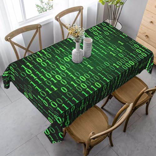 ASFgda Rechteckige Tischdecke mit Hacker-Era-Druck, knitterfrei, waschbar, für Essen, Party, Buffet, Hochzeit, 89,9 x 140,9 cm von ASFgda