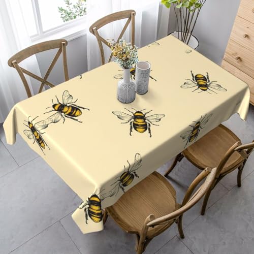 ASFgda Rechteckige Tischdecke mit Honigbienen-Druck, knitterfrei, waschbar, für Essen/Party/Buffet/Hochzeit ASFgda Rechteckige Tischdecke mit Honigbienen-Druck, knitterfrei, waschbar, für Essen/Party/Buffet/Hochzeit von ASFgda