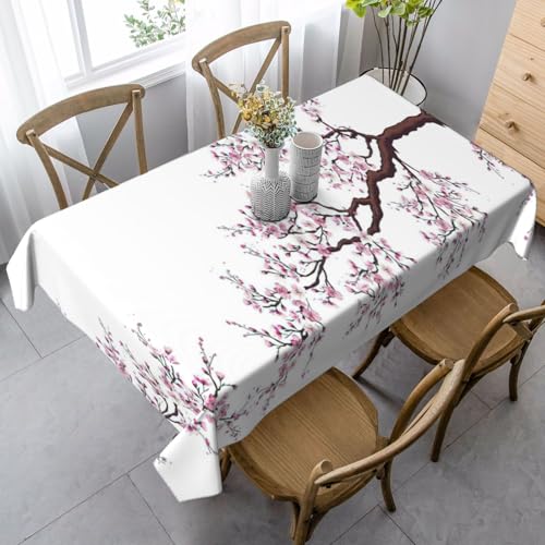 ASFgda Rechteckige Tischdecke mit Kirschblüten-Baum-Druck, knitterfrei, waschbar, für Essen/Party/Buffet/Hochzeit ASFgda Rechteckige Tischdecke mit Kirschblüten-Baum-Druck, knitterfrei, waschbar, für Essen/Party/Buffet/Hochzeit von ASFgda
