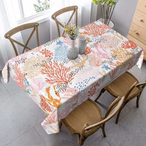 ASFgda Rechteckige Tischdecke mit Korallenriff-Druck, knitterfrei, waschbar, für Essen, Party, Buffet, Hochzeit, 89,9 x 140,9 cm ASFgda Rechteckige Tischdecke mit Korallenriff-Druck, knitterfrei, waschbar, für Essen, Party, Buffet, Hochzeit, 89,9 x 140,9 cm von ASFgda