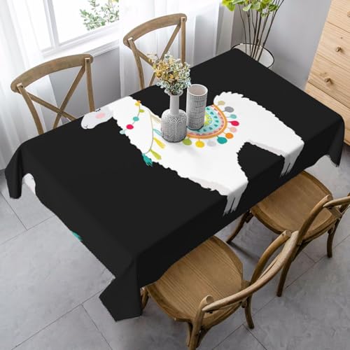 ASFgda Rechteckige Tischdecke mit Lama-Druck, 89,9 x 140,9 cm, knitterfrei, waschbar, Tischdecke für Essen/Party/Buffet/Hochzeit von ASFgda