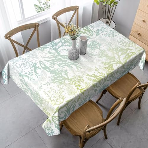 ASFgda Rechteckige Tischdecke mit Meeresalgen-Druck, 89,9 x 140,9 cm, knitterfrei, waschbar, Tischdecke für Essen/Party/Buffet/Hochzeit von ASFgda