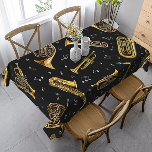 ASFgda Rechteckige Tischdecke mit Musikinstrumenten, 89 x 140 cm, knitterfrei, waschbar, Tischdecke für Essen/Party/Buffet/Hochzeit von ASFgda