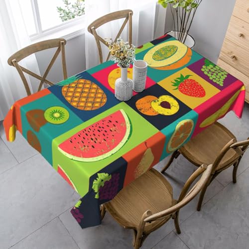 ASFgda Rechteckige Tischdecke mit Obstdruck, 89,9 x 140,9 cm, knitterfrei, waschbar, Tischdecke für Essen/Party/Buffet/Hochzeit von ASFgda