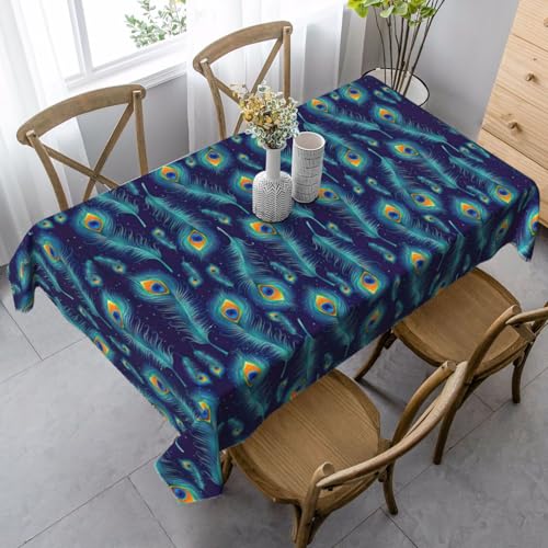 ASFgda Rechteckige Tischdecke mit Pfauen-Vogelfedern, 89 x 140 cm, knitterfrei, waschbar, Tischdecke für Essen/Party/Buffet/Hochzeit ASFgda Rechteckige Tischdecke mit Pfauen-Vogelfedern, 89 x 140 cm, knitterfrei, waschbar, Tischdecke für Essen/Party/Buffet/Hochzeit von ASFgda