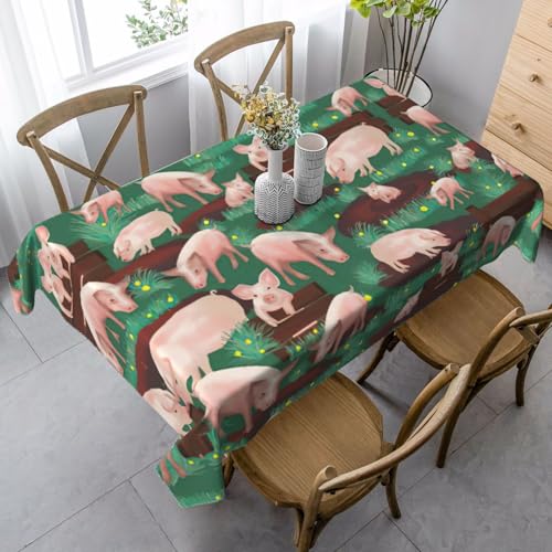 ASFgda Rechteckige Tischdecke mit Schweineaufdruck auf dem Bauernhof, knitterfrei, waschbar, für Essen/Party/Buffet/Hochzeit ASFgda Rechteckige Tischdecke mit Schweineaufdruck auf dem Bauernhof, knitterfrei, waschbar, für Essen/Party/Buffet/Hochzeit von ASFgda