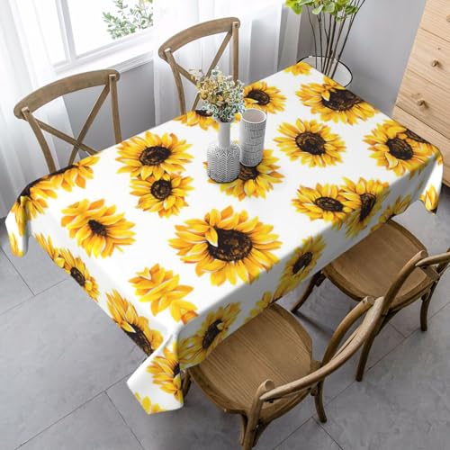 ASFgda Rechteckige Tischdecke mit Sonnenblumendruck, 89 x 140 cm, knitterfrei, waschbar, Tischdecke für Essen/Party/Buffet/Hochzeit ASFgda Rechteckige Tischdecke mit Sonnenblumendruck, 89 x 140 cm, knitterfrei, waschbar, Tischdecke für Essen/Party/Buffet/Hochzeit von ASFgda