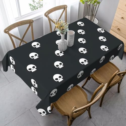 ASFgda Rechteckige Tischdecke mit Totenkopf-Druck, knitterfrei, waschbar, für Essen/Party/Buffet/Hochzeit, 89 x 140 cm von ASFgda