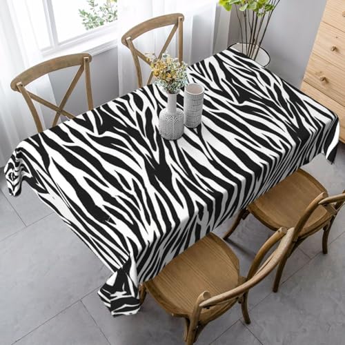 ASFgda Rechteckige Tischdecke mit Zebramuster, 89 x 140 cm, knitterfrei, waschbar, Tischdecke für Essen/Party/Buffet/Hochzeit von ASFgda