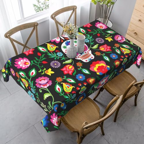 ASFgda Rechteckige Tischdecke mit Zucker- und Totenkopf- und Blumendruck, 89 x 140 cm, knitterfrei, waschbar, Tischdecke für Essen/Party/Buffet/Hochzeit ASFgda Rechteckige Tischdecke mit Zucker- und Totenkopf- und Blumendruck, 89 x 140 cm, knitterfrei, waschbar, Tischdecke für Essen/Party/Buffet/Hochzeit von ASFgda