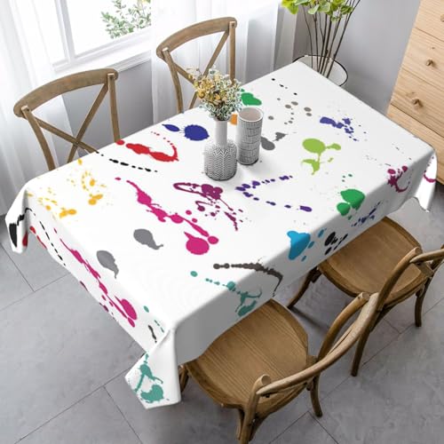 ASFgda Rechteckige Tischdecke mit abstraktem Farbspritzer-Druck, 89,9 x 140,9 cm, knitterfrei, waschbar, Tischdecke für Essen/Party/Buffet/Hochzeit ASFgda Rechteckige Tischdecke mit abstraktem Farbspritzer-Druck, 89,9 x 140,9 cm, knitterfrei, waschbar, Tischdecke für Essen/Party/Buffet/Hochzeit von ASFgda