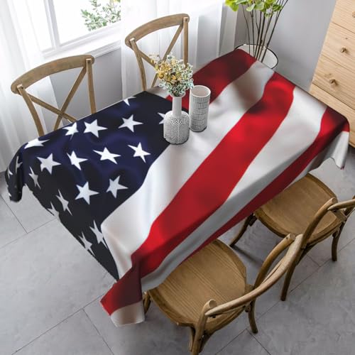 ASFgda Rechteckige Tischdecke mit amerikanischer Flagge, 89 x 140 cm, knitterfrei, waschbar, Tischdecke für Essen/Party/Buffet/Hochzeit ASFgda Rechteckige Tischdecke mit amerikanischer Flagge, 89 x 140 cm, knitterfrei, waschbar, Tischdecke für Essen/Party/Buffet/Hochzeit von ASFgda