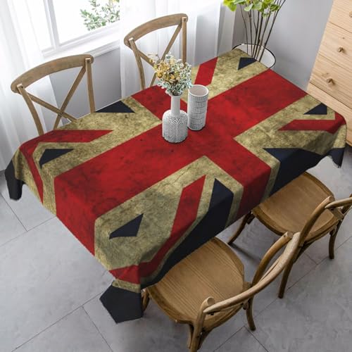 ASFgda Rechteckige Tischdecke mit britischer Flagge, 89 x 140 cm, knitterfrei, waschbar, Tischdecke für Essen/Party/Buffet/Hochzeit von ASFgda