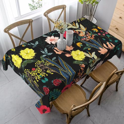 ASFgda Rechteckige Tischdecke mit buntem Boho-Blumendruck, 89 x 140 cm, knitterfrei, waschbar, Tischdecke für Essen/Party/Buffet/Hochzeit ASFgda Rechteckige Tischdecke mit buntem Boho-Blumendruck, 89 x 140 cm, knitterfrei, waschbar, Tischdecke für Essen/Party/Buffet/Hochzeit von ASFgda
