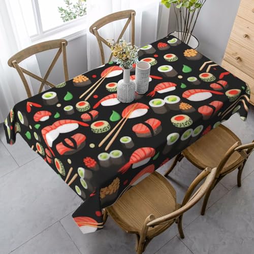 ASFgda Rechteckige Tischdecke mit japanischem Sushi-Garnelen-Druck, knitterfrei, waschbar, für Essen/Party/Buffet/Hochzeit ASFgda Rechteckige Tischdecke mit japanischem Sushi-Garnelen-Druck, knitterfrei, waschbar, für Essen/Party/Buffet/Hochzeit von ASFgda