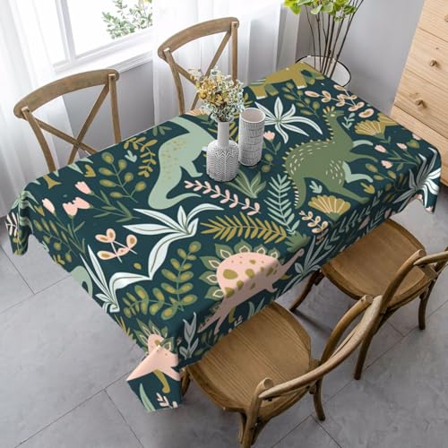 ASFgda Rechteckige Tischdecke mit niedlichem Dinosaurier-Druck, knitterfrei, waschbar, für Essen/Party/Buffet/Hochzeit ASFgda Rechteckige Tischdecke mit niedlichem Dinosaurier-Druck, knitterfrei, waschbar, für Essen/Party/Buffet/Hochzeit von ASFgda