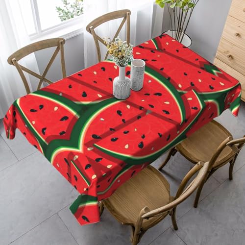 ASFgda Rechteckige Tischdecke mit rotem Wassermelonen-Druck, knitterfrei, waschbar, für Essen/Party/Buffet/Hochzeit von ASFgda