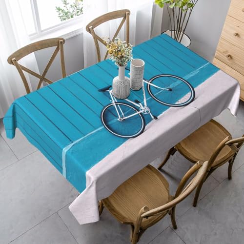 ASFgda Rechteckige Tischdecke mit schönem Fahrraddruck, 89,9 x 140,9 cm, knitterfrei, waschbar, Tischdecke für Essen/Party/Buffet/Hochzeit von ASFgda