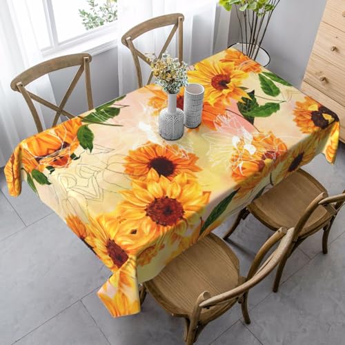 ASFgda Rechteckige Tischdecke mit schönem Sonnenblumen-Druck, knitterfrei, waschbar, für Essen/Party/Buffet/Hochzeit, 89,9 x 140,9 cm ASFgda Rechteckige Tischdecke mit schönem Sonnenblumen-Druck, knitterfrei, waschbar, für Essen/Party/Buffet/Hochzeit, 89,9 x 140,9 cm von ASFgda