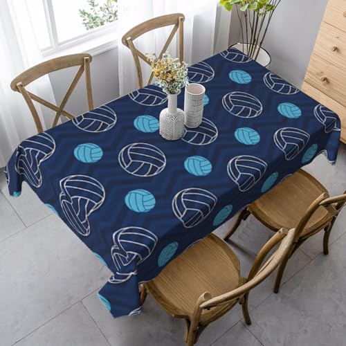 ASFgda Rechteckige blaue Volleyball-Tischdecke für Essen/Party/Buffet/Hochzeit, 89 x 140 cm, knitterfrei, waschbar, Tischdecke von ASFgda