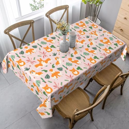 ASFgda Rechteckige kleine Tischdecke mit Corgi-Druck, knitterfrei, waschbar, für Essen/Party/Buffet/Hochzeit ASFgda Rechteckige kleine Tischdecke mit Corgi-Druck, knitterfrei, waschbar, für Essen/Party/Buffet/Hochzeit von ASFgda