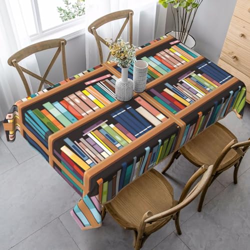 ASFgda Rechteckiges Bücherregal, bedruckt, 89 x 140 cm, knitterfrei, waschbar, Tischdecke für Essen/Party/Buffet/Hochzeit von ASFgda