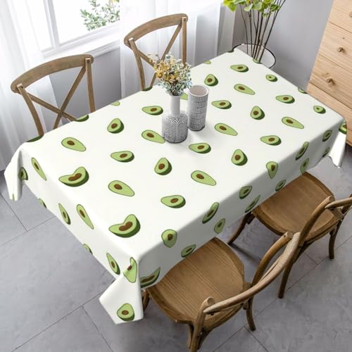 Rechteckige Tischdecke mit Avocado-Druck, knitterfrei, waschbar, für Esszimmer/Party/Buffet/Hochzeit, 89 x 140 cm von ASFgda