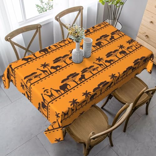 Rechteckige Tischdecke mit afrikanischen Tieren, 89 x 140 cm, knitterfrei, waschbar, Tischdecke für Essen/Party/Buffet/Hochzeit Rechteckige Tischdecke mit afrikanischen Tieren, 89 x 140 cm, knitterfrei, waschbar, Tischdecke für Essen/Party/Buffet/Hochzeit von ASFgda
