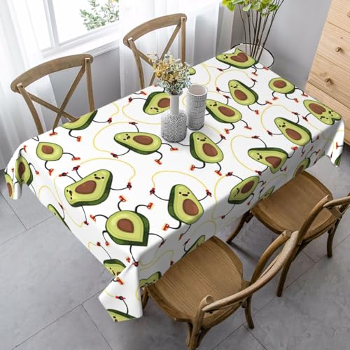 Rechteckige Tischdecke mit lustigem Cartoon-Avocados-Druck, knitterfrei, waschbar, für Essen/Party/Buffet/Hochzeit Rechteckige Tischdecke mit lustigem Cartoon-Avocados-Druck, knitterfrei, waschbar, für Essen/Party/Buffet/Hochzeit von ASFgda
