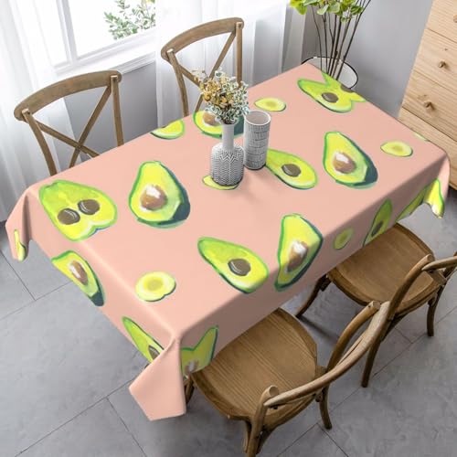 Rechteckige Tischdecke mit vielen Avocado-Bildern, 89 x 140 cm, knitterfrei, waschbar, Tischdecke für Essen/Party/Buffet/Hochzeit von ASFgda