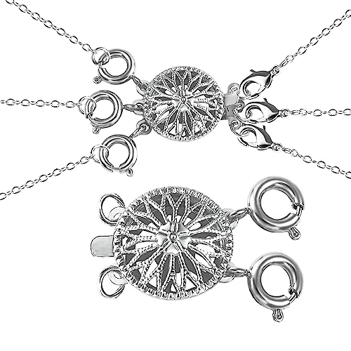 Halsketten-Trennzeichen für Schichtung, Weißgold, verhedderungsfrei, Sicherheitsschmuck, Halsketten-Verschlüsse, Trenner, für mehrere Halsketten von ASH'S CHOICE